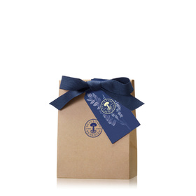 Small Pouch with Blue Ribbon & Tag